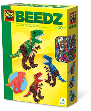 SES 6117 Creative 644033 Bügelperlenset T-Rex Mosaik-Set, Gemischte Farben, ‎14.86 x 3.96 x 19.81 cm