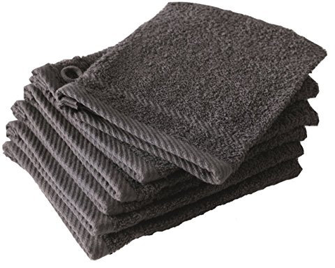 De Witte Lietaer 194828 Waschlappenset 6-TLG., Baumwolle, Dunkelgrau, 15 x 22 cm