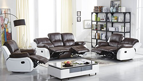 Mapo Möbel Voll-Leder Sofagarnitur Fernsehsofas Relaxsofas 5129-3+2+1-377-W