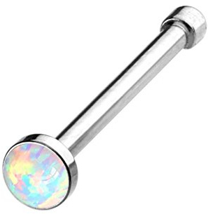 Paula & Fritz® Nasen-Piercing Nasenpiercing-s Nose Nasenfluegel Nasenstecker Nostril Aufsatz Opal Rund Weiß Blau Grün Lila Edelstahl Chirurgenstahl 316L