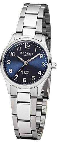 Regent Damen Analog Quarz Uhr mit Edelstahl Armband 12221020