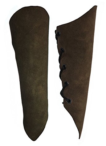 Andracor - Leichte Armstulpe aus echtem Wildleder - spitz zulaufende Armschützer mit Schnürung - Braun