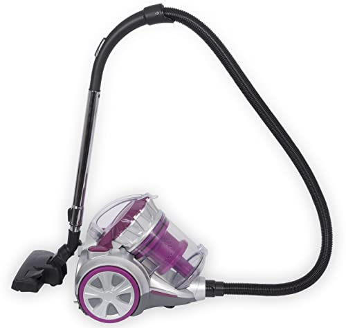 DUNLOP beutelloser Bodenstaubsauger | 700W Hocheffizienzmotor | 3L Staubbehälter abnehmbar | Multi Zyklonfilter inklusive HEPA Filter | 3 Powerdüsen | ca. 8m Aktionsradius inkl Teleskoprohr