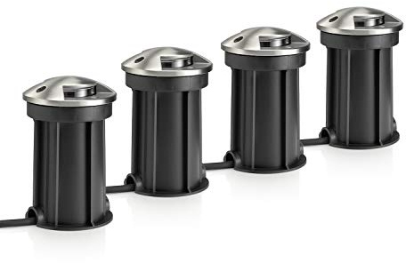 Auraglow IP67 Anti-Dazzle Stainless Steel GU10 Deck Light - Fitting Only - 4 Pack