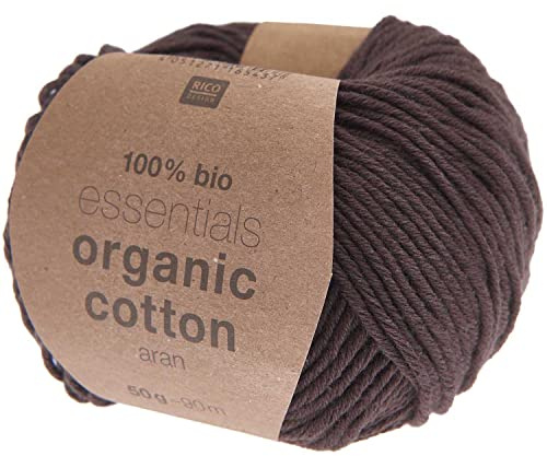 Rico Design Essentials Organic Cotton aran, 50 g, ca. 90 m Schokolade