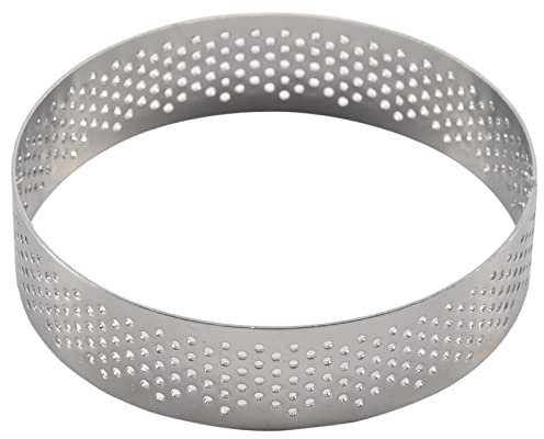 Ocnvlia 10 StüCk Runder Edelstahl-Tortenring Tower Pie Kuchenform Backwerkzeuge Perforierter Kuchen Mousse Ring, 8 cm