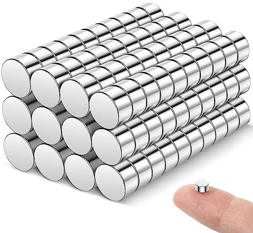Wukong 120 Stück 5x3mm Kleine Magnete Neodym Magnete Extra Stark Mini Magnete für Kühlschrank Fridge Magnettafel Whiteboard Glasboard Silber