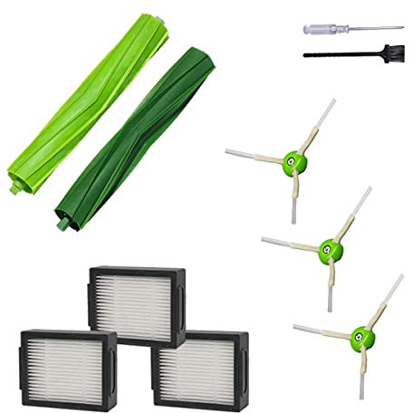 getalong Ersatzteile Kit kompatibel mit iRobot Roomba i1 i6+ i3+ i4+ i7+ i8+ J7+ Plus E5 E6 Staubsauger, einschließlich 1-Gummibürste und 3-HEPA-Filter und 3-Seiten-Kehrbürsten