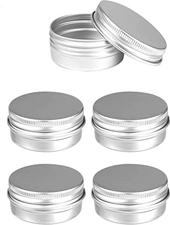 4 Pièces Pots en Aluminium Conteneurs Cosmétiques Vide Pots de Voyage Rondes et étiquette pour Maquillage Crème Baume à lèvres 15 ML