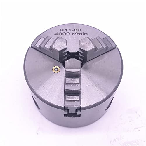 3 Zoll 3 Kiefer K11-80 Mini DREHBANK Futter selbstzentrierend K11 80 80mm mit Schraubenschlüssel und Schrauben gehärtetem Stahl zum Bohren von Fräsemaschinen