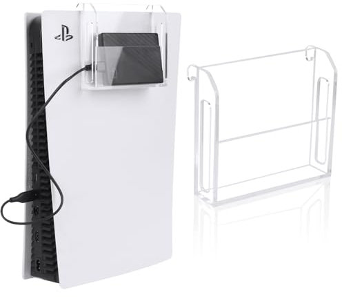 Desing Wish PS5 Soporte de Disco Duro Colgante Organizador de Soporte Acrílico Soporte Extraíble Almacenar Discos Duros Juegos Compatible con Playstation 5 Disc/Digital Edition Mando Accesorios