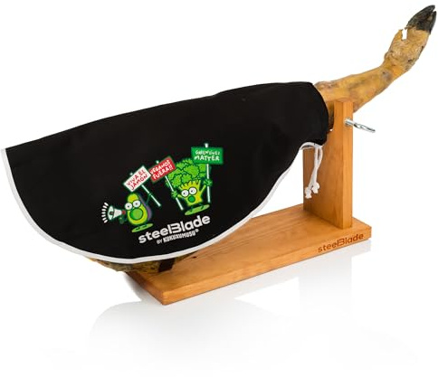 Couvre-jambon Kukuxumusu couleur noire - Coton 50% - Housse à jambon 55 cm - Idéal aussi bien pour les jambons que les palettes - Modèle Green Lives