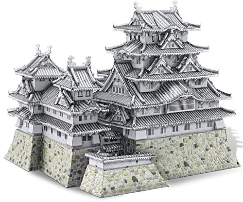 Piececool 3D Puzzle Metall Architecture Himeji-jo Japan, 3D Metall Puzzle Pierecool für 340 Edelstahl, Ganzes Metall, 1:1 Wiederherstellen, Geburtstagsgeschenk, Modellbausatz Erwachsene, 486 Teile