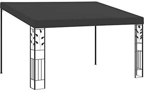 Homgoday Wand-Pavillon Anbaupavillon Partyzelt Gartenzelt Gartenpavillon Terrassenpavillon Sonnenschutz Terrassendach für Garten Terrasse Balkon 4x3x2,5 m Anthrazit