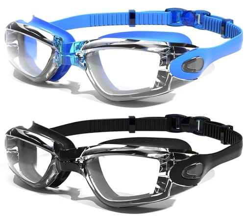 Braylin Swim Goggles, 2-Pack Swimming Goggles, Anti Fog, No Leaking For Adult Women Men