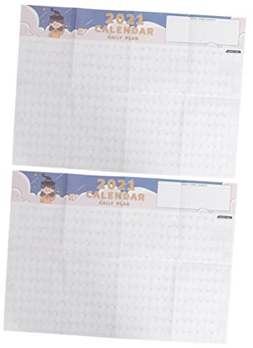 NUOBESTY 2stücke Wandkalender Für Tägliche Planung Praktischer Jahreskalender Mit Frischem Design Für Zuhause Schule Und Büro Für Studenten Und Familien