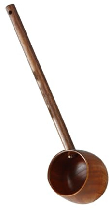 Mikinona Cucharón De Agua De Madera Con Mango Largo Para Té Y Riego Jardín Utensilio Compacto Ergonómico Para Cocina Y Hogar