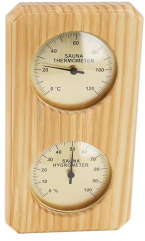 Qcwwy Thermomètre de Sauna et Hygromètre Installation Facile Hygrothermographe en Bois pour Sauna Mural