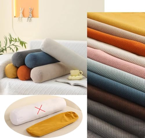 Funda decorativa cilíndrica de felpa suave, para sofá, dormitorio, salón, solo funda, funda de cojín para todo el cuerpo, funda de cojín de soporte lumbar (caqui, 20 x 80 cm)