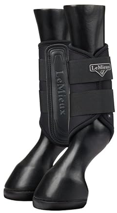 LeMieux Grafter Brushing Boots - Pair - Durable and Breathable - Fits Front or Back - Black - XLarge