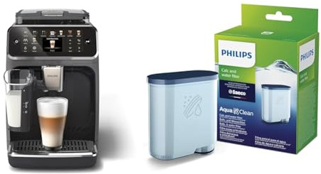 Philips Serie 5500 Vollautomatische LatteGo Espressomaschine & Wasserfilter für Espressomaschine, Kein Entkalken bis 5000 Tassen, Einzelpack