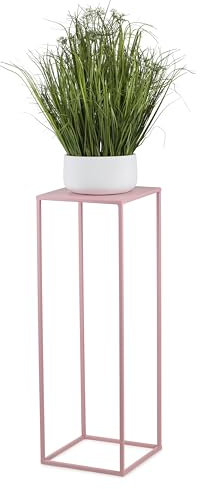 HowHomely Blumenständer Metall Rosa 70 cm Hoch - Solider und Robuster Blumenhocker Metall - Pflanzenständer für die Dekoration in Wohnzimmer Schlafzimmer oder Büro