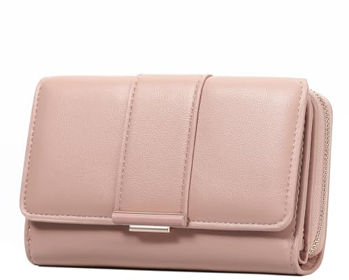 GOIACII Geldbörse Damen Mittelgroß PU Leder Portemonnaie Damen Viele Fächern Große Kapazität Zipper Münzfach Brieftasche Frauen