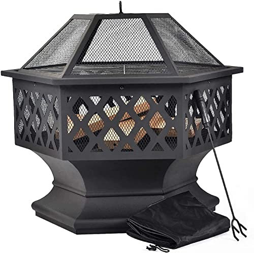 Brasero de jardin carré avec foyer 3 en 1 en métal et brasero pour barbecue, table de barbecue d'extérieur pour terrasse, grille de barbecue