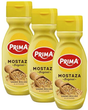 Prima Mostaza sabor intenso y único. Elaborada con semillas de mostaza. 265 g (Paquete de 3)