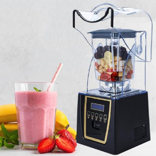 Mixeur Silencieux Pour Smoothies 1800 W Avec Couvercle Insonorisé, Mixeur Robuste Pour Restaurant, Smoothie, Glace PiléE, Shakes,110V