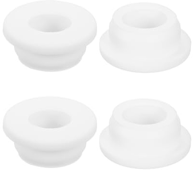 QUARKZMAN 4 Pezzi Occhielli in Gomma 25mm Foro di Perforazione, Passacavi Guarnizione 16mm ID Gommini Passacavo Scrivania Bianco Siliconica per Tappo Organizzare Filo Cablaggio Casa Auto