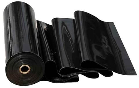 DMCHENGMA 0,13 mm Dicke Teichfolie, strapazierfähige, langlebige Schwarze HDPE-Teichmembran für Fischteiche, Springbrunnen, Wassergärten und Wasserfälle(2x6m)