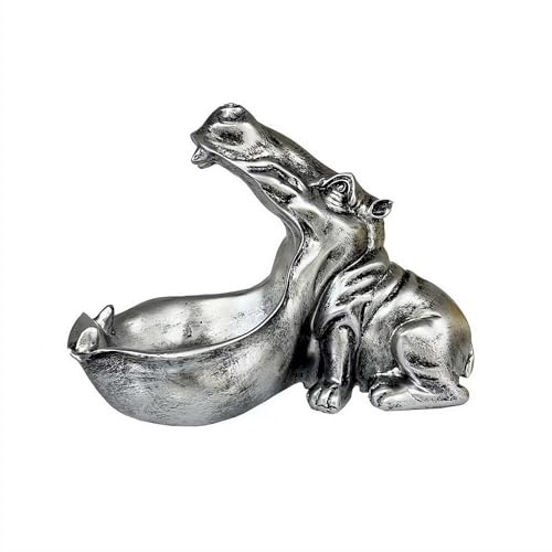 JHIALG Hippo Fruit Plate, Key Bowl for Hallways Hippo Candy Dish Wide Mouth Resin Funny Candy Dish Multi-Functional Decorative Bowl for Remote Controls Keys Cell Phones Candies
