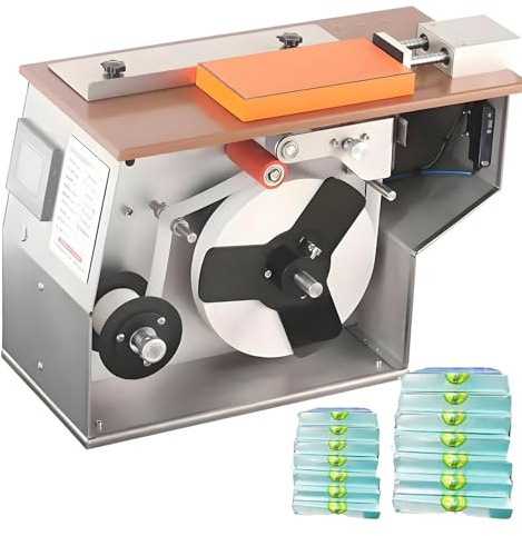 Industriell rätvinklig etiketteringsmaskin, 200W 30-60 etiketter/min, PLC-pekskärm, för 50 mm breda manipulationssäkra etiketter (35-75 mm kärna), 510 x 230 x 360 mm