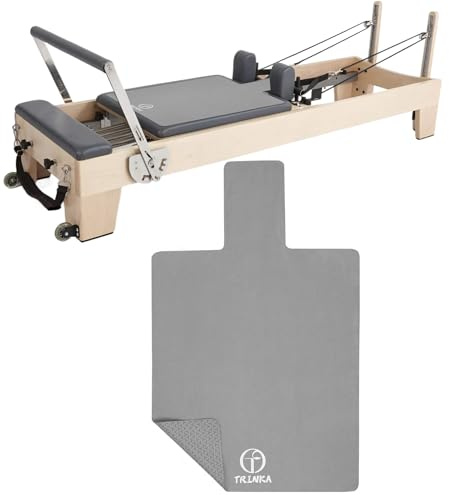 Non-Slip Pilates Reformer Mat, 2mm Thick Pilates Reformer Machine Cover Mat, 39 x 24 Foldable Washable Absorb Sweat Accessory for Home, Studio, Gym Fitness (Gray)