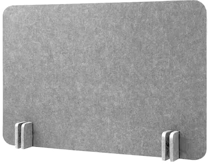 Folpus Akustik-Schreibtischteiler, Tischteiler, freistehender akustischer Schreibtischteiler, schalldämmender Sichtschutz mit 2 Clips für Büro, Empfangsbereich, Schule, Bibliothek, Hellgrau 40x50 cm