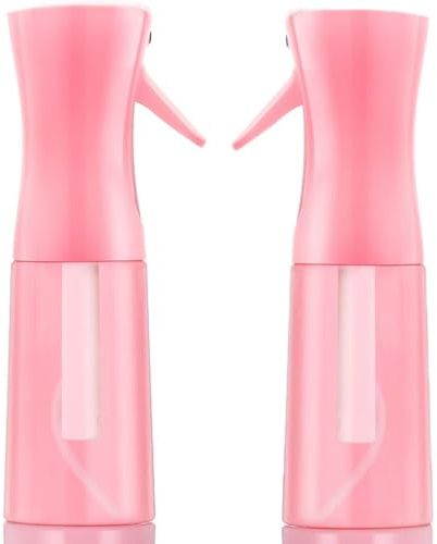 Leaflai 2pcs-Spray bottles, Spray Water Bottle Fine Mist Refillable, Continuous Spray Bottle for Hair, Skin Care, Planting, Showering Pets, Travel, Cleaning & Home (Pink)