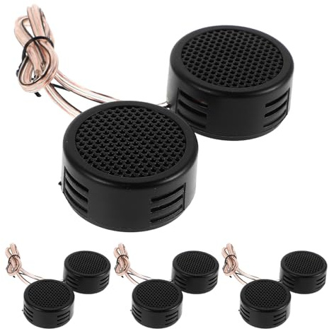 Warmhm 4 Paires de Tweeters à Dôme pour Klaxon Voiture Petits Haut-Parleurs Audio pour Véhicule Composants Stéréo Auto Compatibles Son Clair et Précis pour Système Audio Automobile