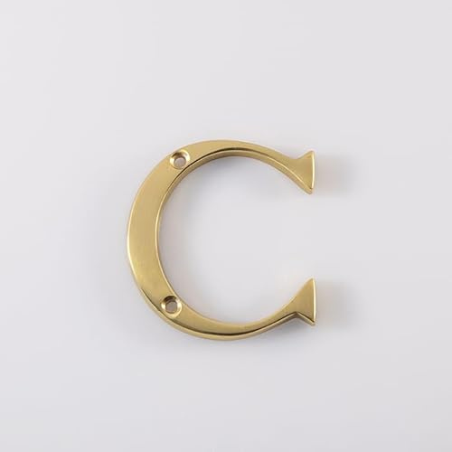 Letters A–D for Front Doors Individual Door Letters Durable Alphabet Characters for House Names Numbers and Signage Use (Polished Brass, 53mm-Letter C)