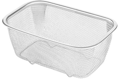 Stainless Steel Mesh Basket - Fine Mesh Oil Strainer, Stainless Steel Colander Strainer, Rectangle Meshs Drainer Sink Basket, for Straining, Rinsing, Fried Food Table Serving