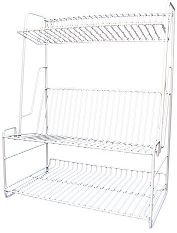 Delfinware 2300W White 3 Tier Plate Rack, 53.2 x 45 x 24.6cm