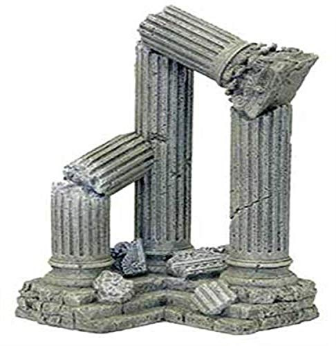 Blue Ribbon Pet Products Resin Aquarium Ornament - Three Column Ruins Corner Section, 9 L x 6.5 D x 11 H Inch (006311)