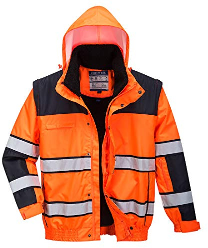 4in1 varningsjacka regnjacka vinterjacka arbetsjack orange gr. M