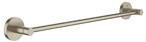 GROHE Essentials - Badetuchhalter (504 mm, verdeckte Befestigung, geeignet zum Bohren oder Kleben), nickel gebürstet, 40688EN1