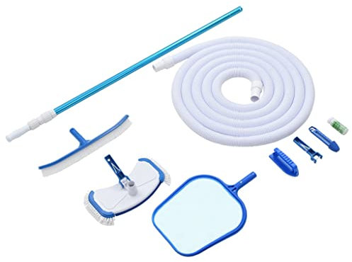 vidaXL Kit Manutenzione per Piscina 9 pz Pulizia Acqua con Aspiratore Skimmer