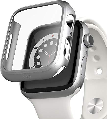 PZOZ Hülle Kompatibel mit Apple Watch Series SE2/SE/6/5/4 40mm mit PET Displayschutz, iWatch Sehr stark PC Schutzhülle, All-Around Schutz Case für Apple Watch Series SE2/SE/6/5/4 40mm (Silber)