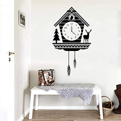 Zdklfm69 Adesivi da Parete Adesivi Murali Creativo Rustico Orologio a cucù Orologio Animale Camera dei Bambini Decorazione Vinile Arte Poster murale 103x178cm