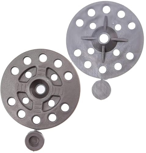 Toolty Rondelle in plastica – 100 pezzi da 56 mm – fissaggi isolanti neri – dischi di serraggio con tappi in plastica – per pannelli isolanti e fogli