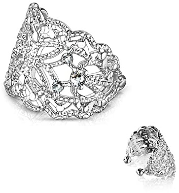 Treuheld® Ear Cuff Ohrklemme mit Schmetterling und Kristallen