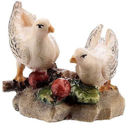 Holyart Tauben Paar für Krippe Mod. Kostner Grödnertal Holz 9.5cm